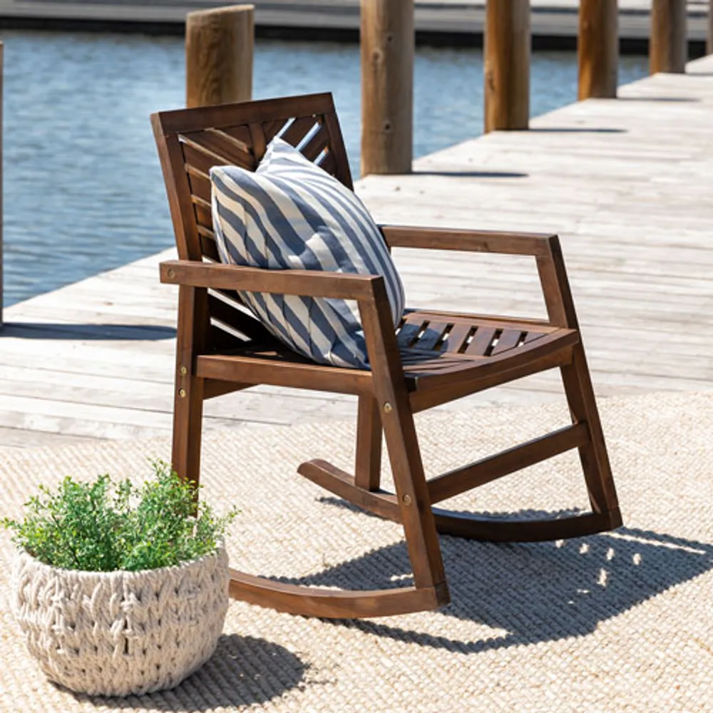 Winmoor Home Chevron Rocking Patio Chair - Dark Brown