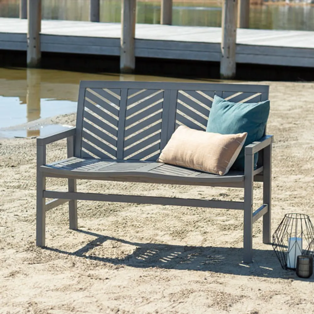 Winmoor Home Chevron Patio Loveseat - Grey Wash