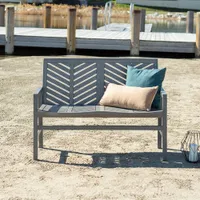 Winmoor Home Chevron Patio Loveseat - Grey Wash