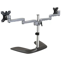 StarTech 32" Dual Arm Ergonomic Monitor Desk Stand - Black/Silver