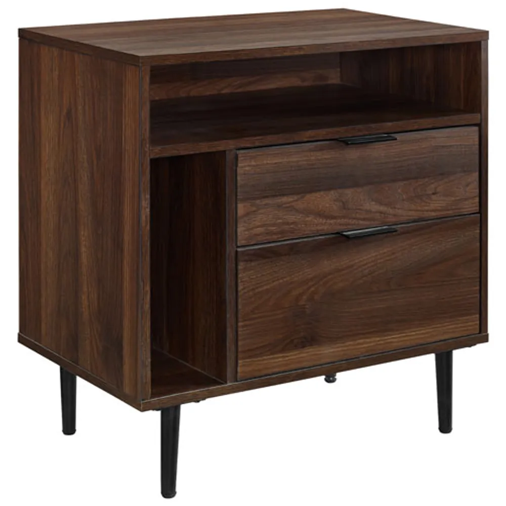 Winmoor Home Modern Rectangular Accent Table with Storage - Dark Walnut