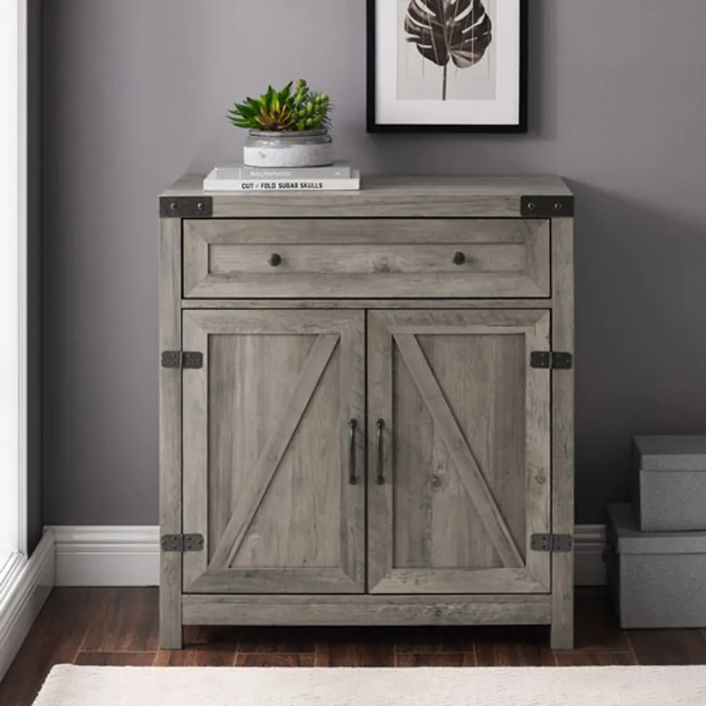 Farmhouse Transitional Square Accent Table - Grey Wash