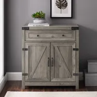 Farmhouse Transitional Square Accent Table - Grey Wash