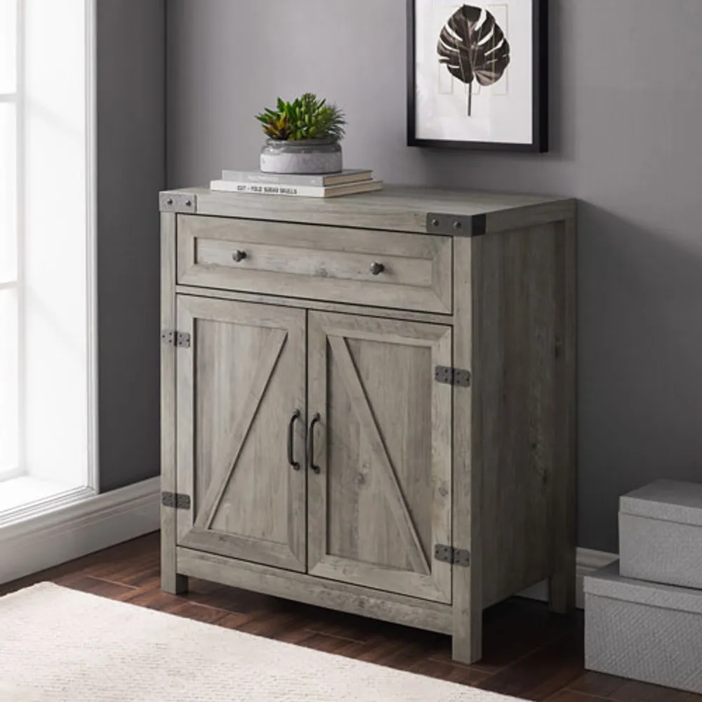 Farmhouse Transitional Square Accent Table - Grey Wash