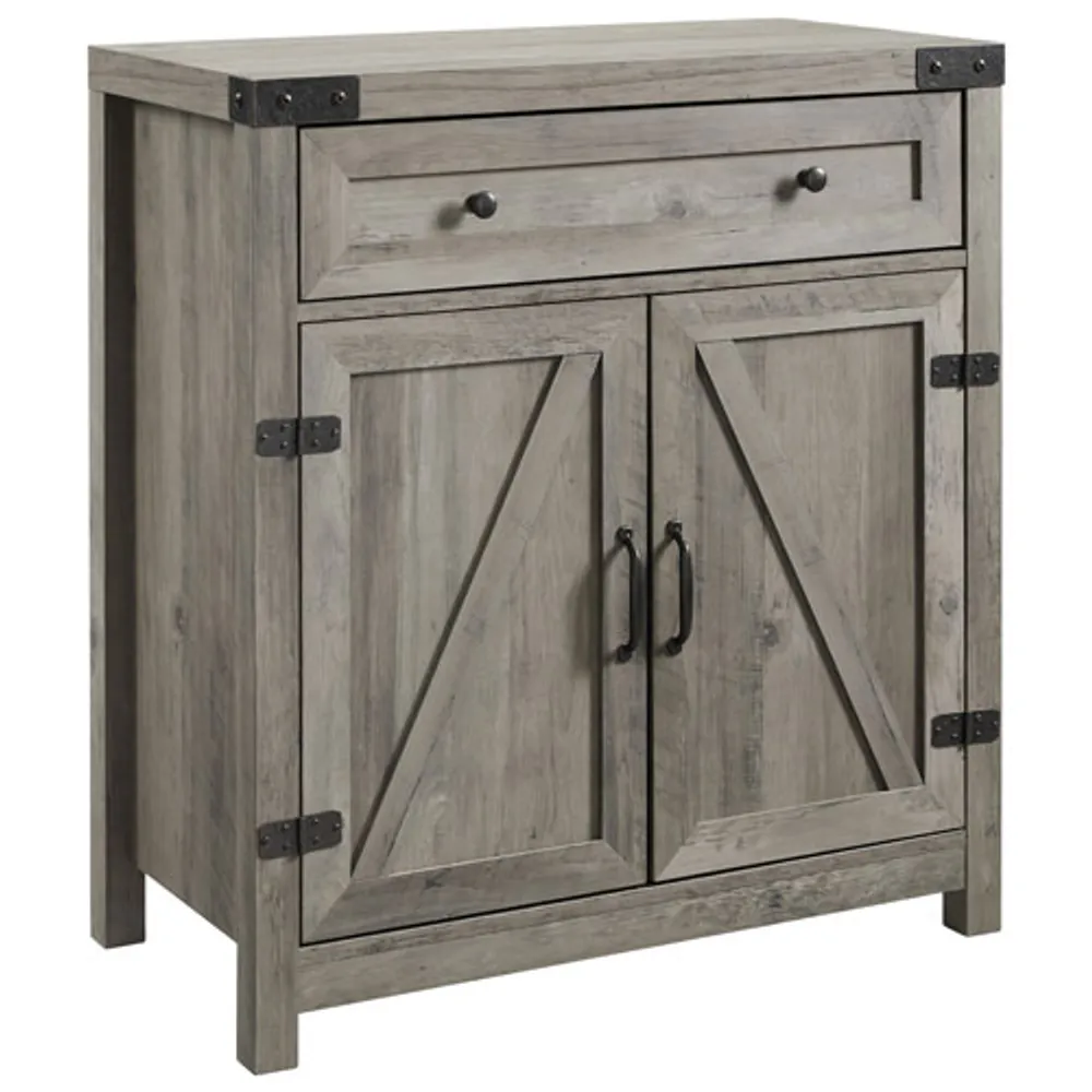 Farmhouse Transitional Square Accent Table - Grey Wash