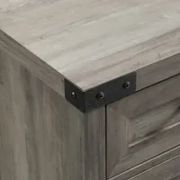 Farmhouse Transitional Square Accent Table - Grey Wash