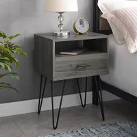 Winmoor Home Modern 1 Drawer Nightstand - Grey