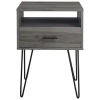 Winmoor Home Modern 1 Drawer Nightstand - Grey