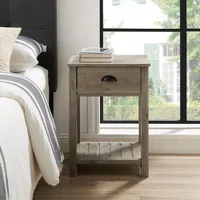 Winmoor Home Transitional 1-Drawer Nightstand - Grey Wash