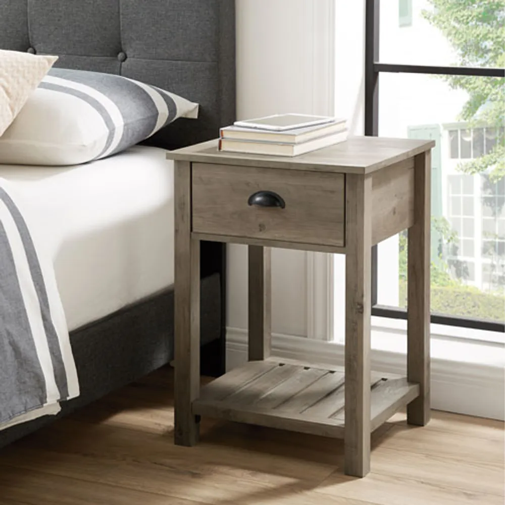 Winmoor Home Transitional 1-Drawer Nightstand - Grey Wash