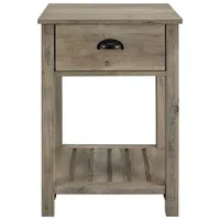 Winmoor Home Transitional 1-Drawer Nightstand - Grey Wash