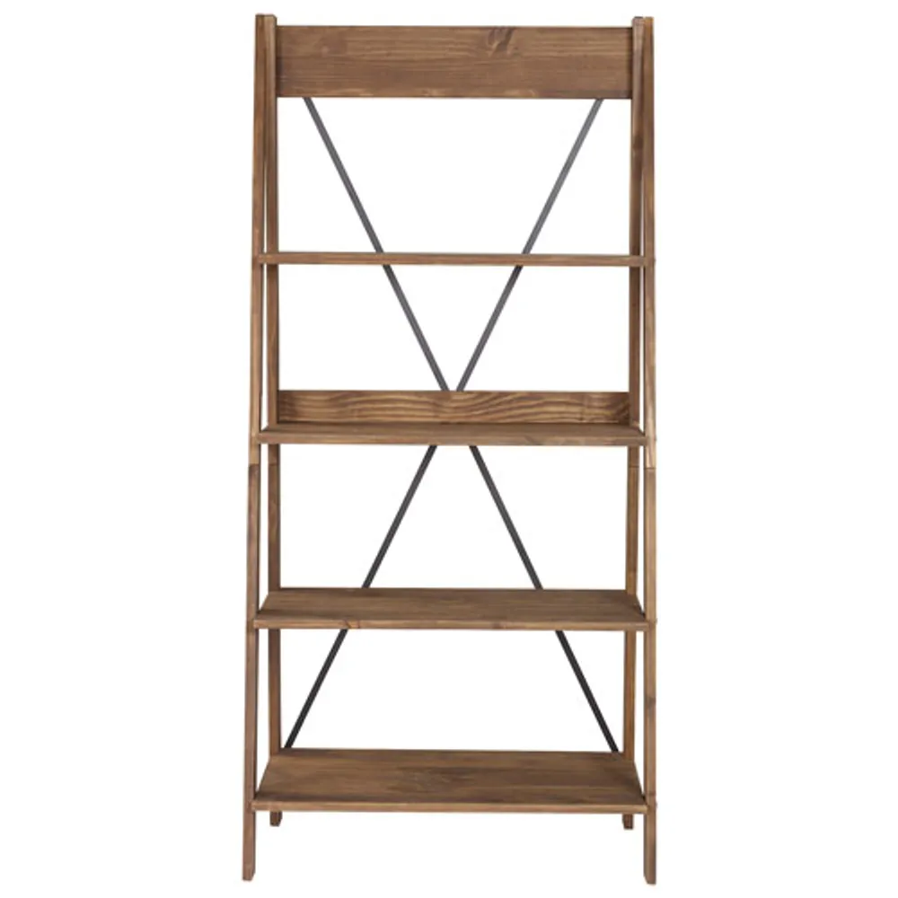 Winmoor Home Modern 4-Shelf Ladder Bookshelf - Brown