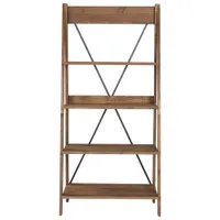 Winmoor Home Modern 4-Shelf Ladder Bookshelf - Brown