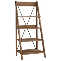 Winmoor Home Modern 4-Shelf Ladder Bookshelf - Brown