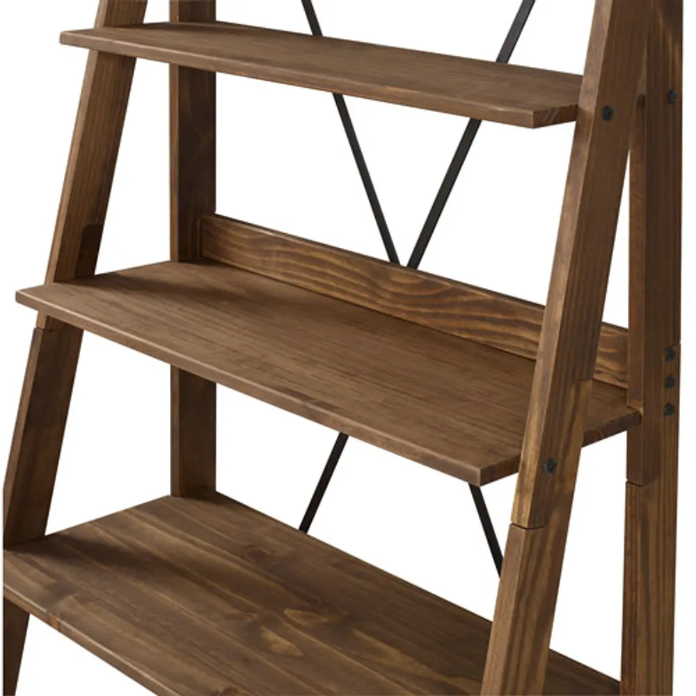 Winmoor Home Modern 4-Shelf Ladder Bookshelf - Brown