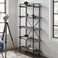 Winmoor Home 68" 5-Shelf MDF Bookcase - Grey Wash