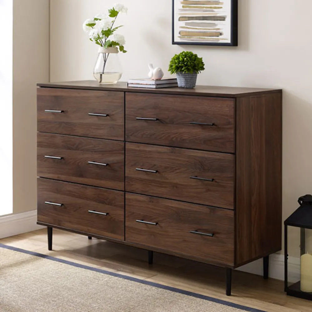 Winmoor Home Modern 6-Drawer Dresser - Dark Walnut