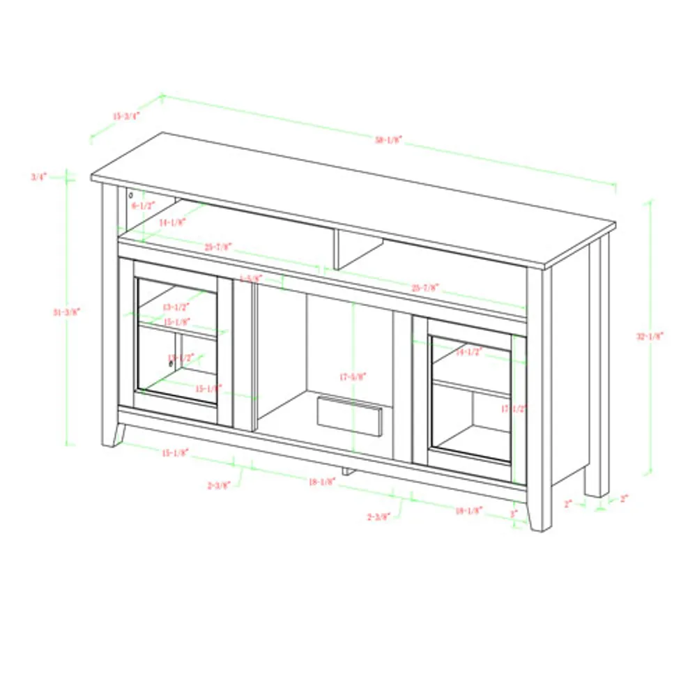 Winmoor Home 64" Fireplace TV Stand with Logs Firebox - Grey Wash