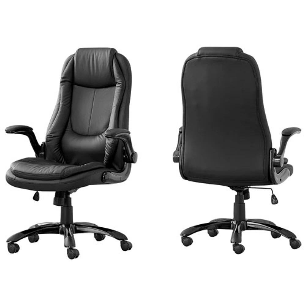 Monarch Ergonomic High-Back Faux Leather Executive Chair - Black