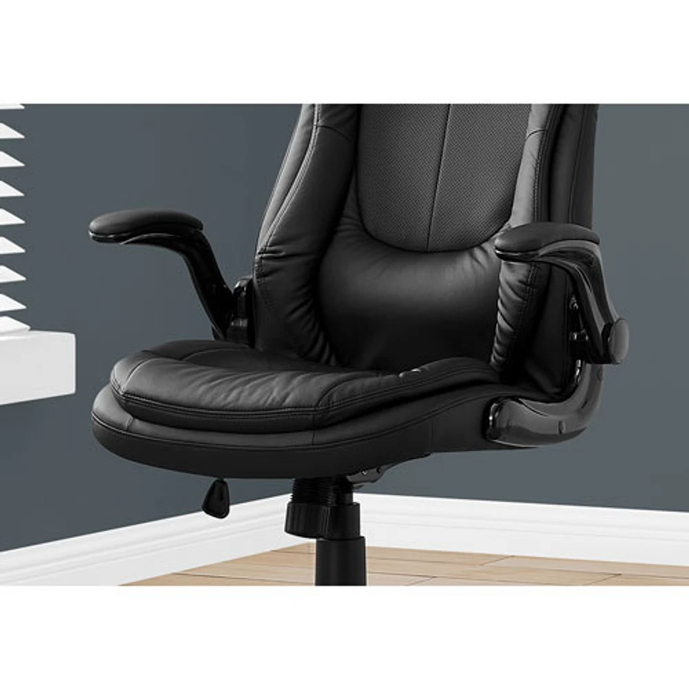 Monarch Ergonomic High-Back Faux Leather Executive Chair - Black