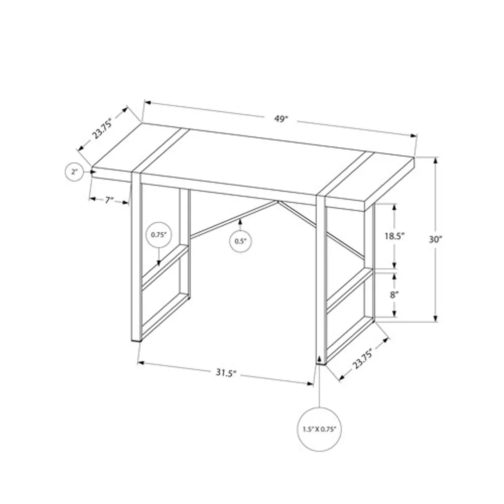 Monarch Contemporary Computer Desk