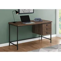 Bureau d'ordinateur contemporain avec tiroirs de Monarch - Brun/noir