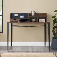 Winmoor Home Modern Writing Desk with Hutch