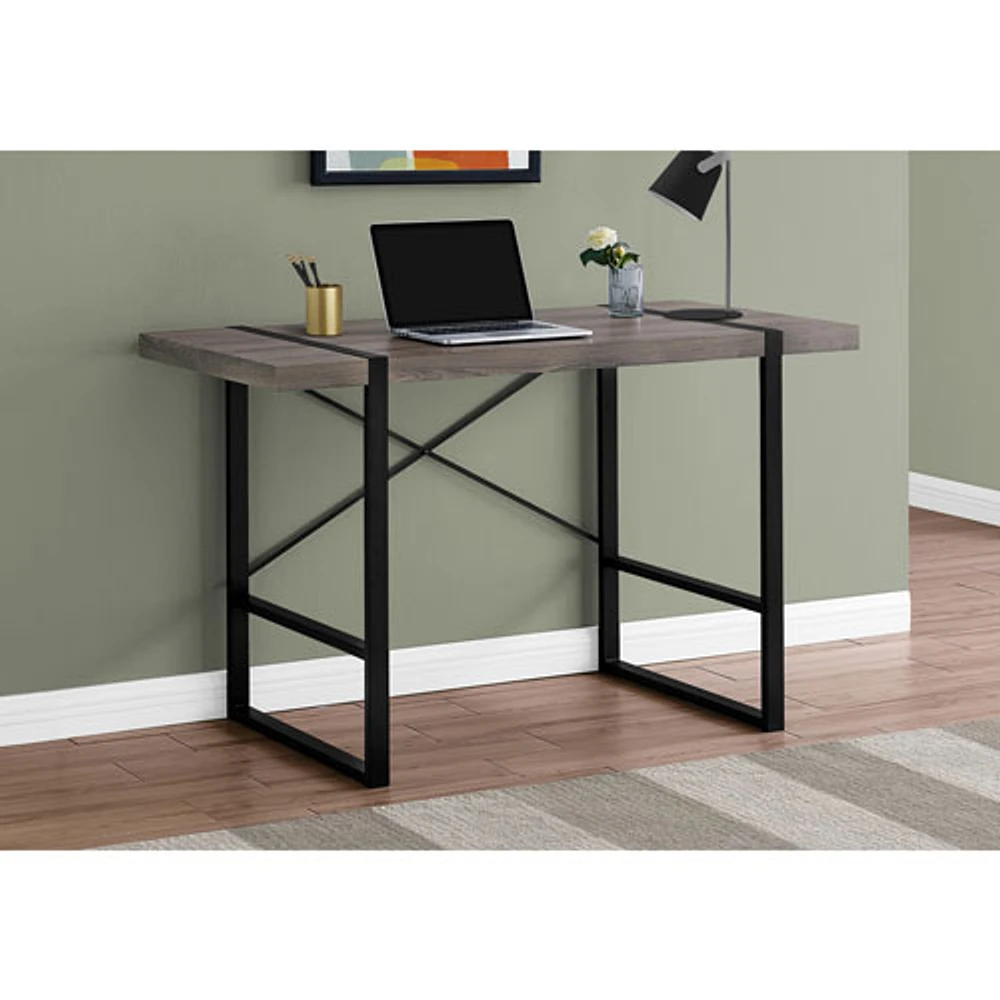 Monarch Computer Desk - Dark Taupe/Black