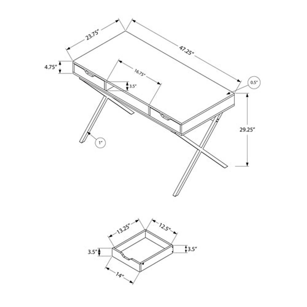 Monarch Computer Desk with Drawers & Shelf