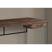 Monarch Computer Desk with Drawer - Brown/Glass