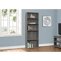 Monarch 72" 5-Shelf Bookcase - Grey