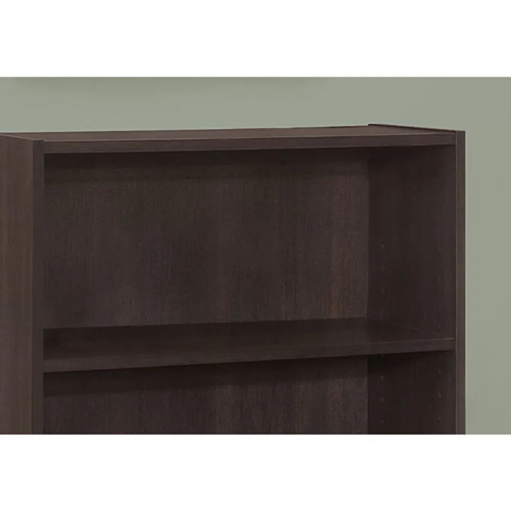 Monarch 36" 3-Shelf Bookcase - Cappuccino