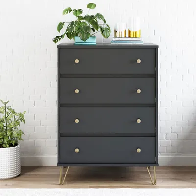 Owen Contemporary 4-Drawer Dresser - Black