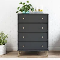 Owen Contemporary 4-Drawer Dresser - Black