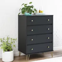 Owen Contemporary 4-Drawer Dresser - Black