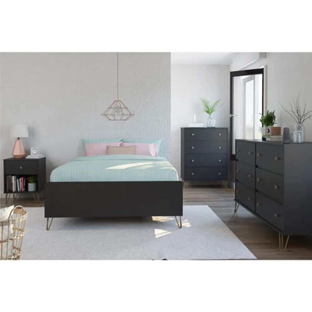 Owen Contemporary 4-Drawer Dresser - Black