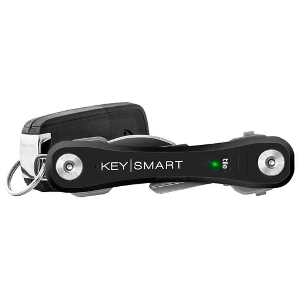 KeySmart Pro Compact Key Holder with Tile Smart Location - Black