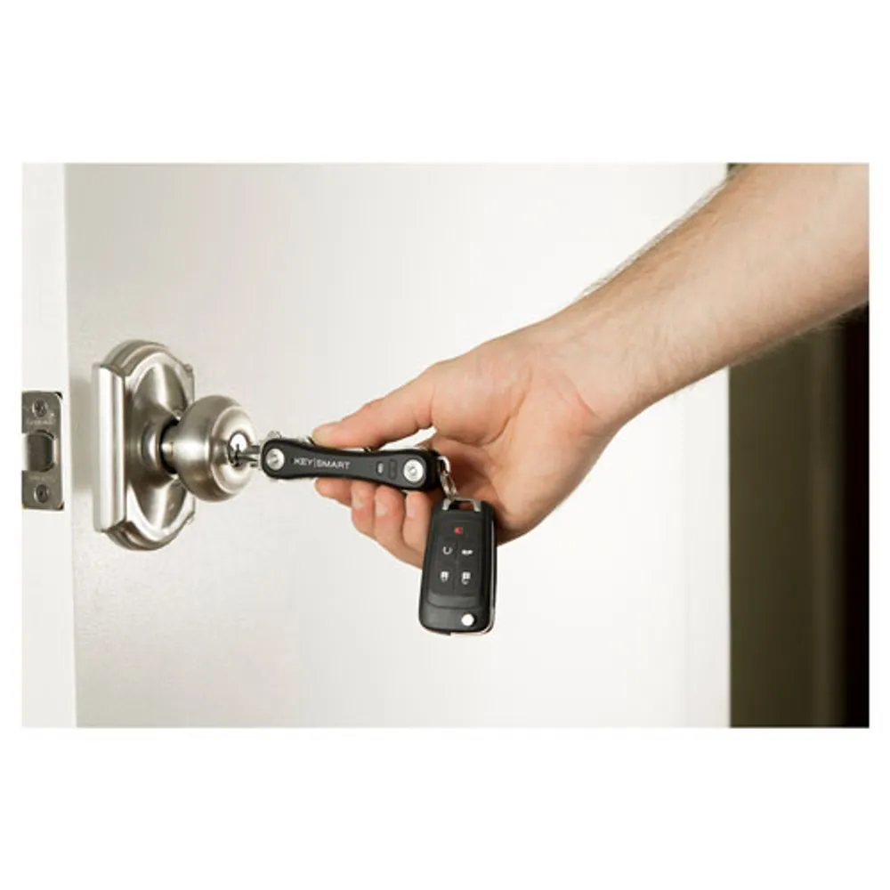 KeySmart Pro Compact Key Holder with Tile Smart Location - Black