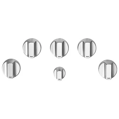 Ensemble de boutons de 5 pièces pour surface de cuisson au gaz Café (CXCG1K0PMSS) - Inox brossé