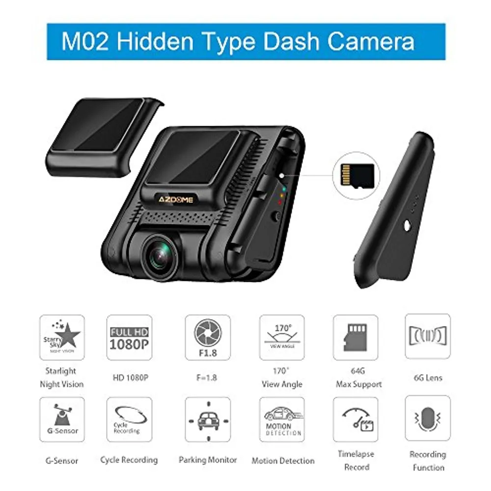 AZDOME Dash Cam Dashboard Car Camera 1080P FHD DVR Car Driving Recorde