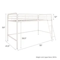 Junior Contemporary Bunk Bed - Twin - White