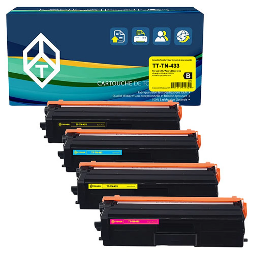 TToner Brother Black/Colour Toner (TT-TN433) - 4 Pack