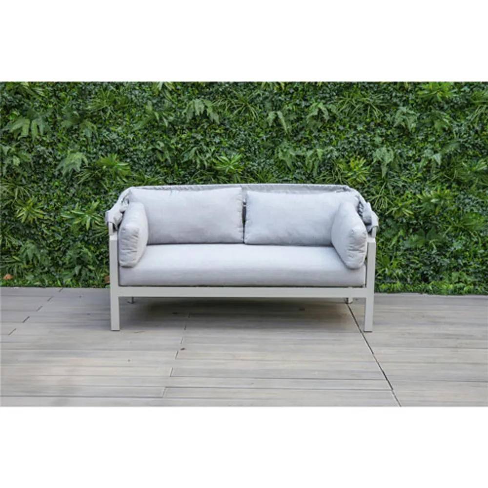 Seychelle Day Bed with Ottoman & Cushions - Light Grey