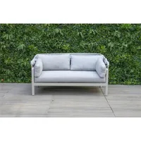 Seychelle Day Bed with Ottoman & Cushions - Light Grey