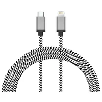 LBT 2.13m (7 ft.) Lightning to USB-C Cable - Black/White