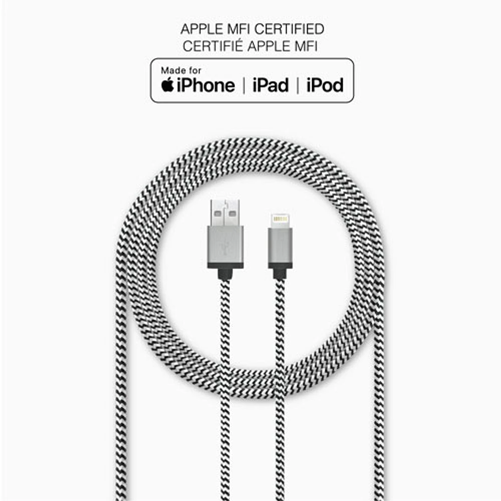 LBT 2.13m (7 ft.) Lightning to USB-C Cable - Black/White