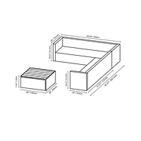 Veranda 3-Piece Patio Sectional - Brown Wicker/Taupe Cushions