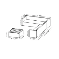 Ensemble modulaire de patio de 3 pièces Veranda - Osier brun/Coussins taupe