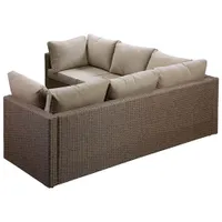 Veranda 3-Piece Patio Sectional - Brown Wicker/Taupe Cushions