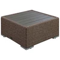 Deckster 3-Piece Patio Conversation Set - Brown Wicker/Taupe Cushions